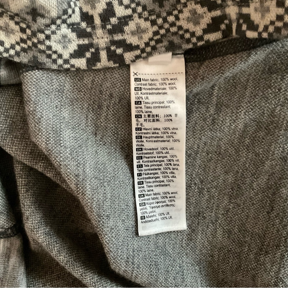 Kari Traa Lightweight Wool Half Zip Hoodie Gray Nordic Pattern Medium Slim Fit - Picture 9 of 9